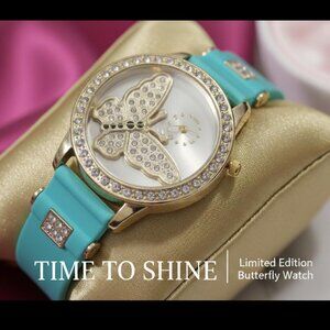 Quartz Butterfly Turquoise Band Watch